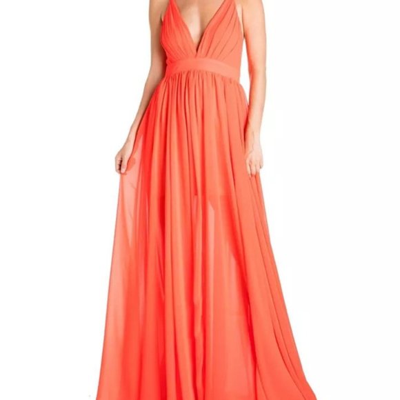 NWT Meghan Fabulous ENCHANTED GARDEN Maxi Dress in Flame - Very Sexy! S Fits XS - Picture 2 of 8